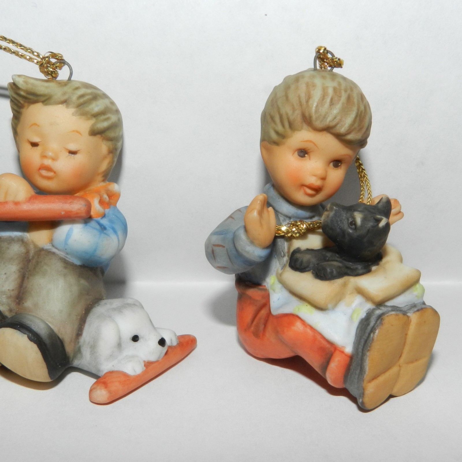 Hummel Christmas Ornaments BERTA HUMMEL 1997 Pets cat dog lot of 3 PRE-owned