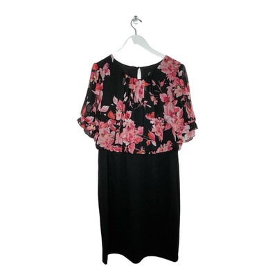 Connected Apparel Womens Floral Print Chiffon Dress Plus Size 14W NWT $79