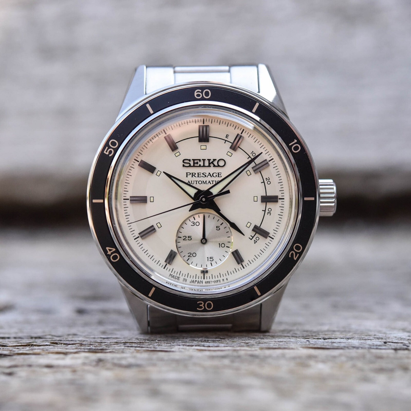 Pre-owned Seiko Presage Ssa447j1 60's Style Cream Automatic Analog Japan Men's Dress Watch