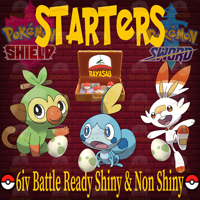 Pokemon Sword Shield Starter Best Stats 6IV Battle Ready Shiny