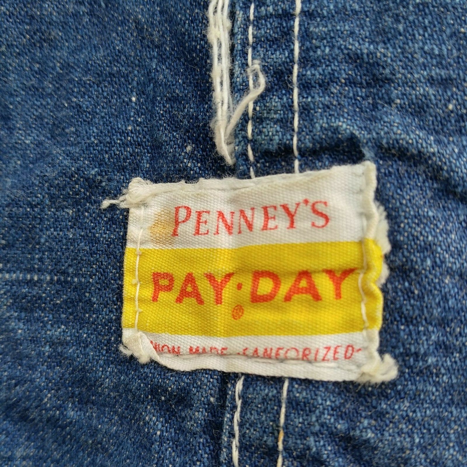 Vintage Penney's Pay Day Overalls Blue Denim 36
