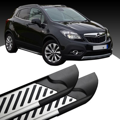 OMAC Seitenschweller Für Opel Mokka 2020-2024 - Alu Trittbretter Schwarz/Silber