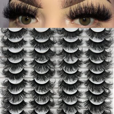 TIKILEY 20 Pairs Wispy Mink Eyelashes 20 MM 3D Mink Lashes Fluffy Natural Loo...