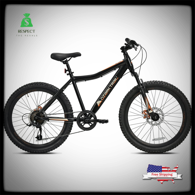 Ozark Trail 24in Unisex Aluminum Mountain Bike 8 Speed Black Bicycle