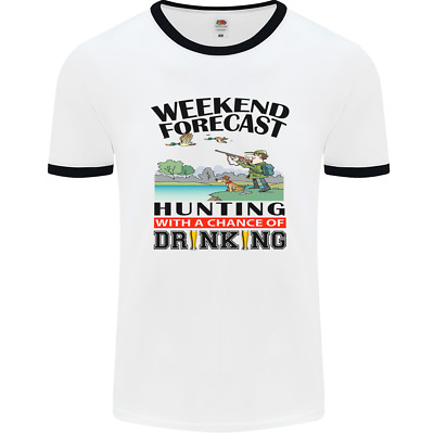 Hunting Weekend Alcohol Beer Funny Hunter Mens Ringer T-Shirt