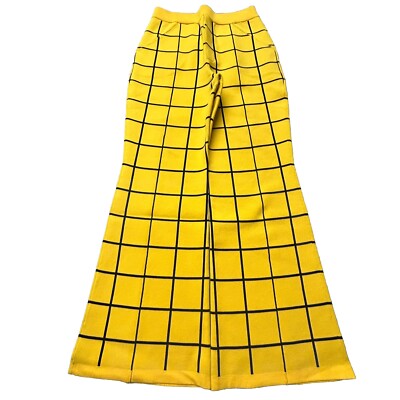 NWT $1335 MARNI RYTHEM CHECK VISCOSE TROUSERS PANTS YELLOW 48 US 38 (20)