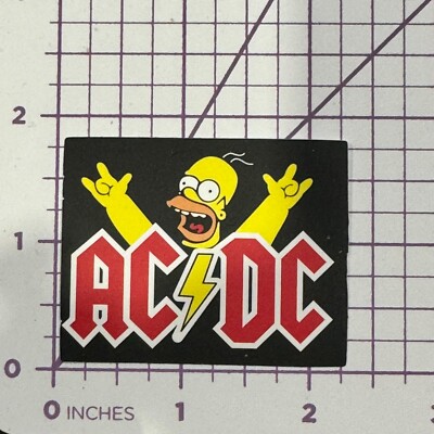 Homer Simpson AC/DC Heavy Metal Rock Band Logo Vinyl Decal Sticker Bomb Rock On