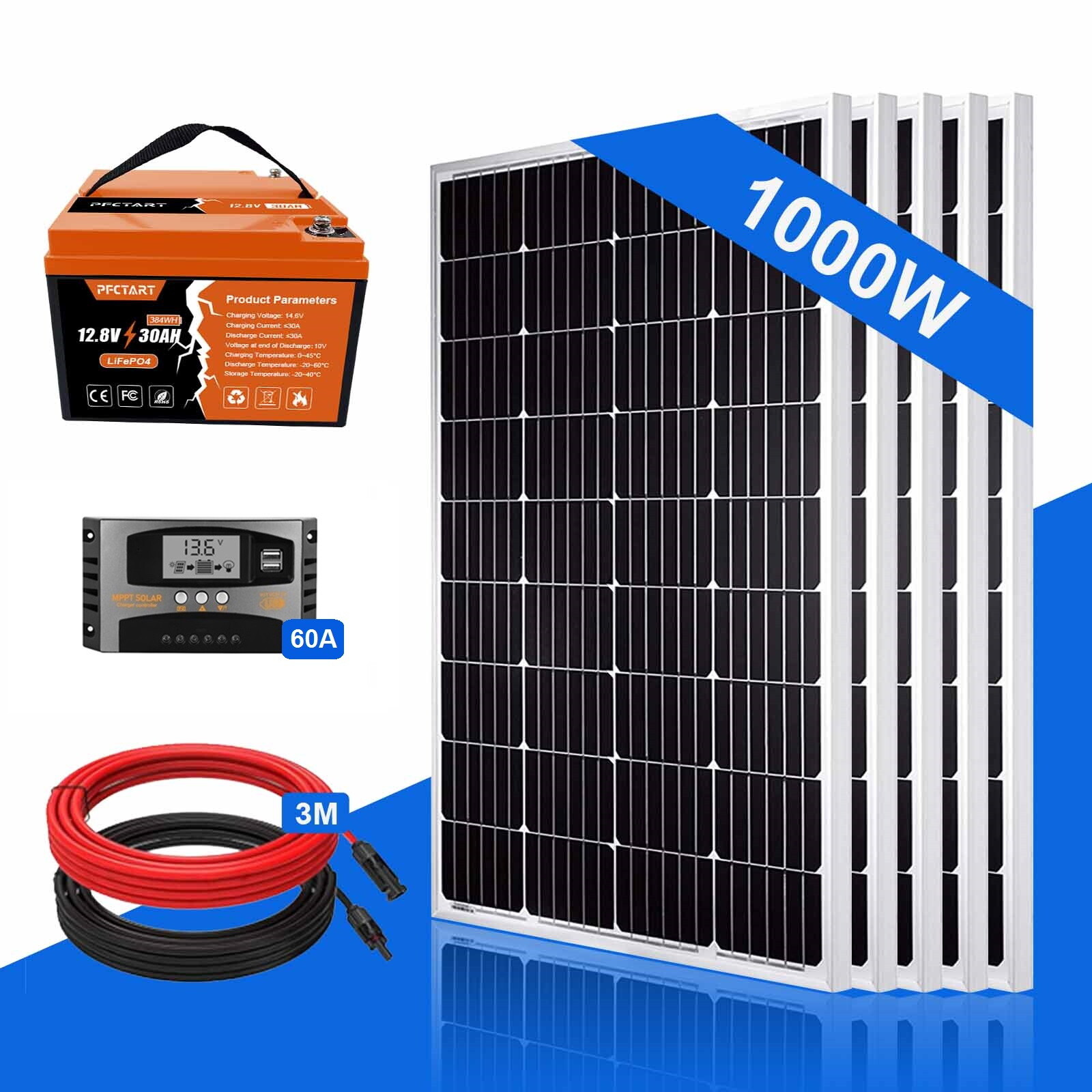 1000 Watt Solar Panel Solar Module Off Grid System Solar Kit