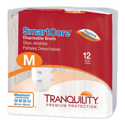 Tranquility SmartCore Incontinence Brief M Breathable 2312 Maximum 12 Ct