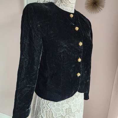 EUC Vintage Charter Club by Jane Justin velvet bling jacket blazer 10 p