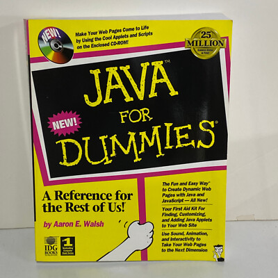 Java for Dummies by Dummies Technical Press Staff; Aaron E. Walsh CD-ROM 1996