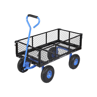 900 lbs Garden Cart Heavy-Duty Yard Dump Wagon Cart Steel Lawn Utility Cart