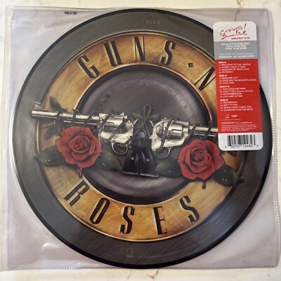 GUNS N ROSES GREATEST HITS 2 LP PICTURE DISC SET + HYPE STICKER 