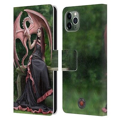 OFFICIAL ANNE STOKES DRAGON FRIENDSHIP LEATHER BOOK CASE FOR APPLE iPHONE PHONES