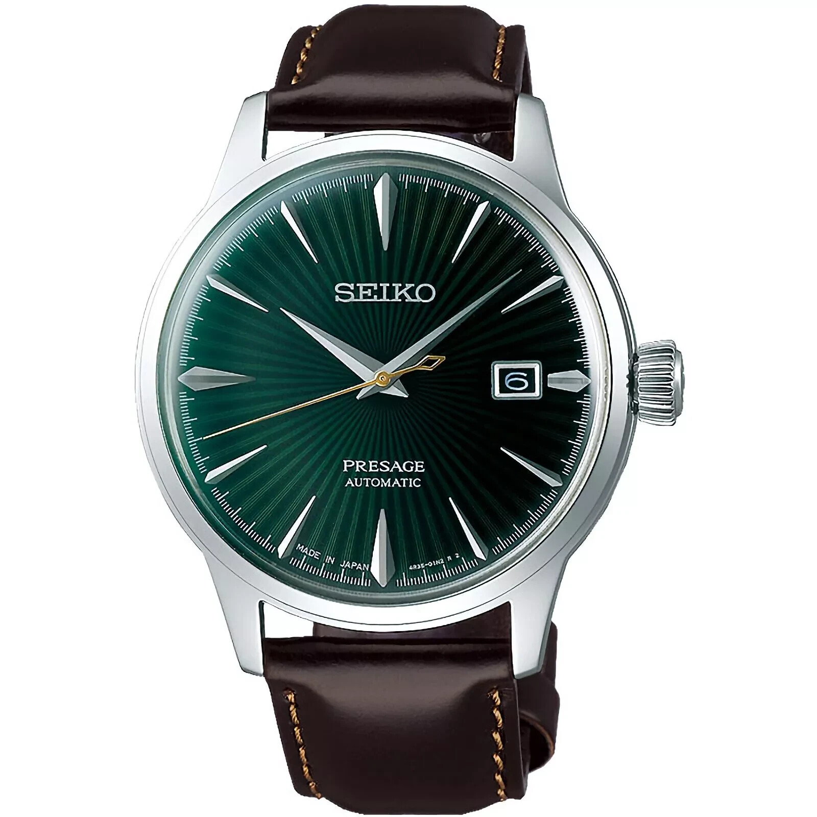 Pre-owned Seiko Presage Srpd37j1 Cocktail Automatic Green Dial Japan Made Watch Warranty