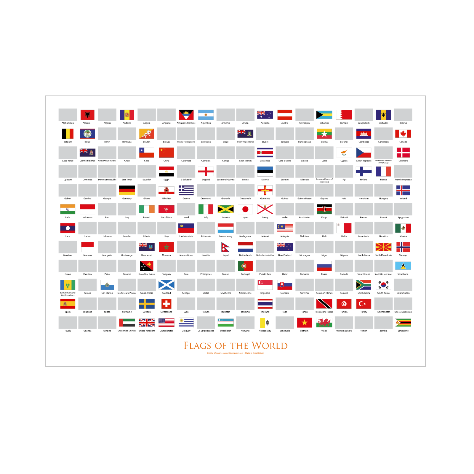 Scratch Off Flags Of The World A2 Size Poster Travel Map Gift