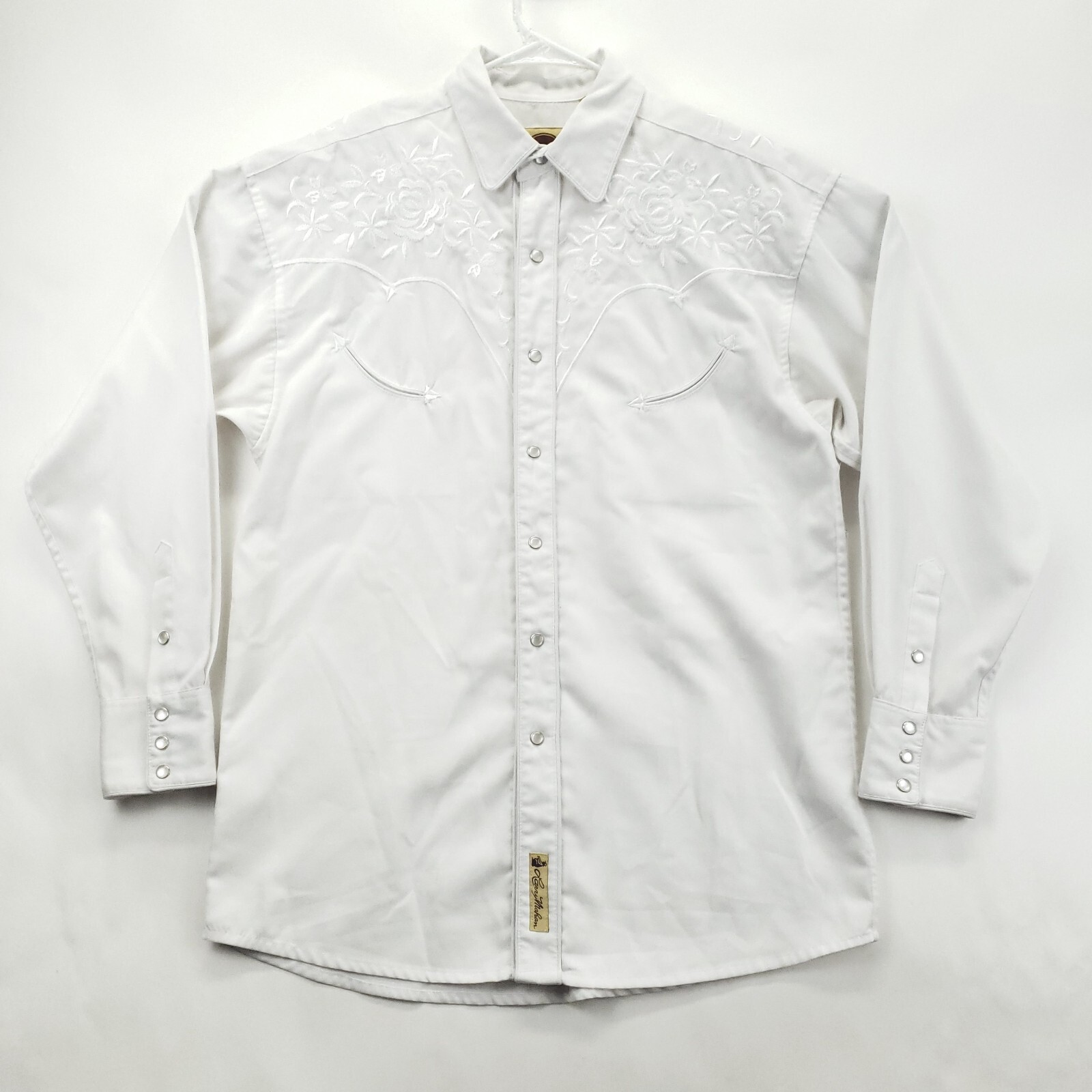 Vintage Larry Mahan Shirt Men Medium White Cowboy