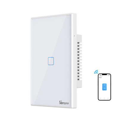 SONOFF T2US WiFi Smart Wall Touch Light Switch Glass Panel For Alexa/Google Home