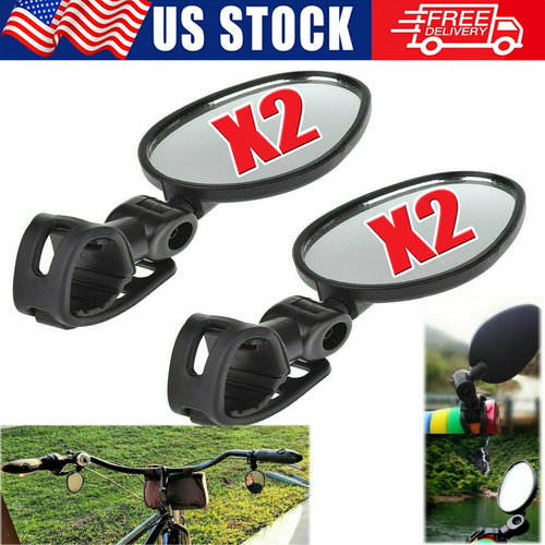 Bike Mirror Rotaty Round MTB Road Handlebar Bicycle Rear View Glass Cycling USA