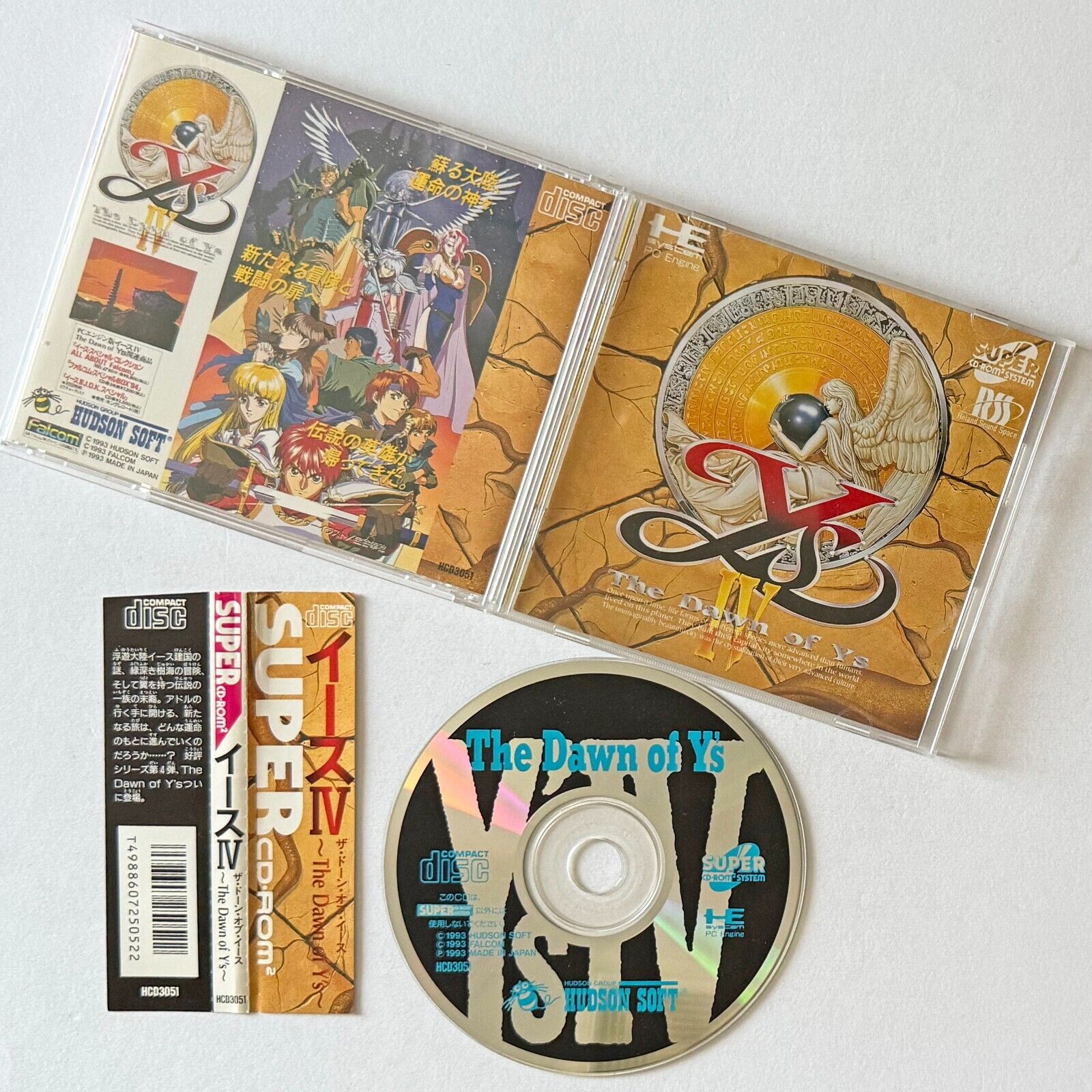 PC Engine Ys 4 w/Spine IV PCE NEC CD-Rom2 Hudson Role PC Engine Ys 4 w/Spine IV PCE NEC CD-Rom2 Hudson Role