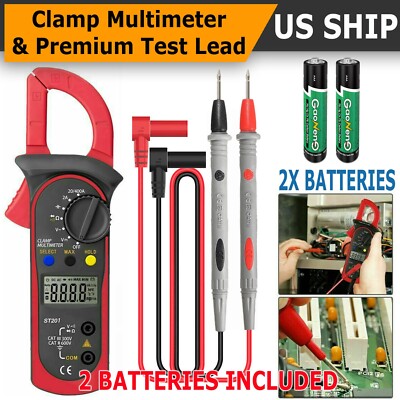 Digital Multimeter Tester AC DC Volt Ohm Amp Clamp Meter Auto Range LCD Handheld