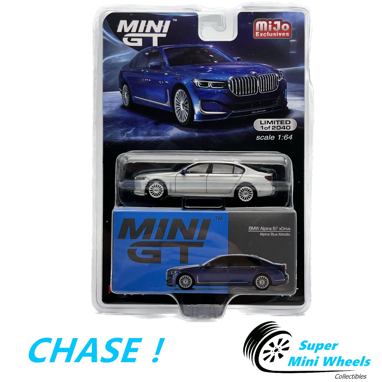 CHASE ! Mini GT 1:64 BMW Alpina B7 xDrive Alpina Blue CHASE ! Mini GT 1:64 BMW Alpina B7 xDrive Alpina Blue