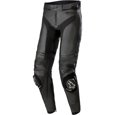 Alpinestars Herren Motorrad Hose Gr 50 kurz Missile v3 Lederhose schwarz-schwarz