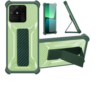 for Realme Narzo 50A Phone Case Cover Glass Screen Protector A1