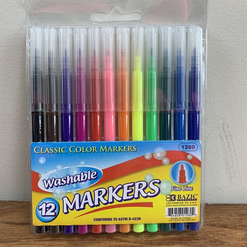 12 Pc Bazic Brand Classic Assorted Colors Fine Line