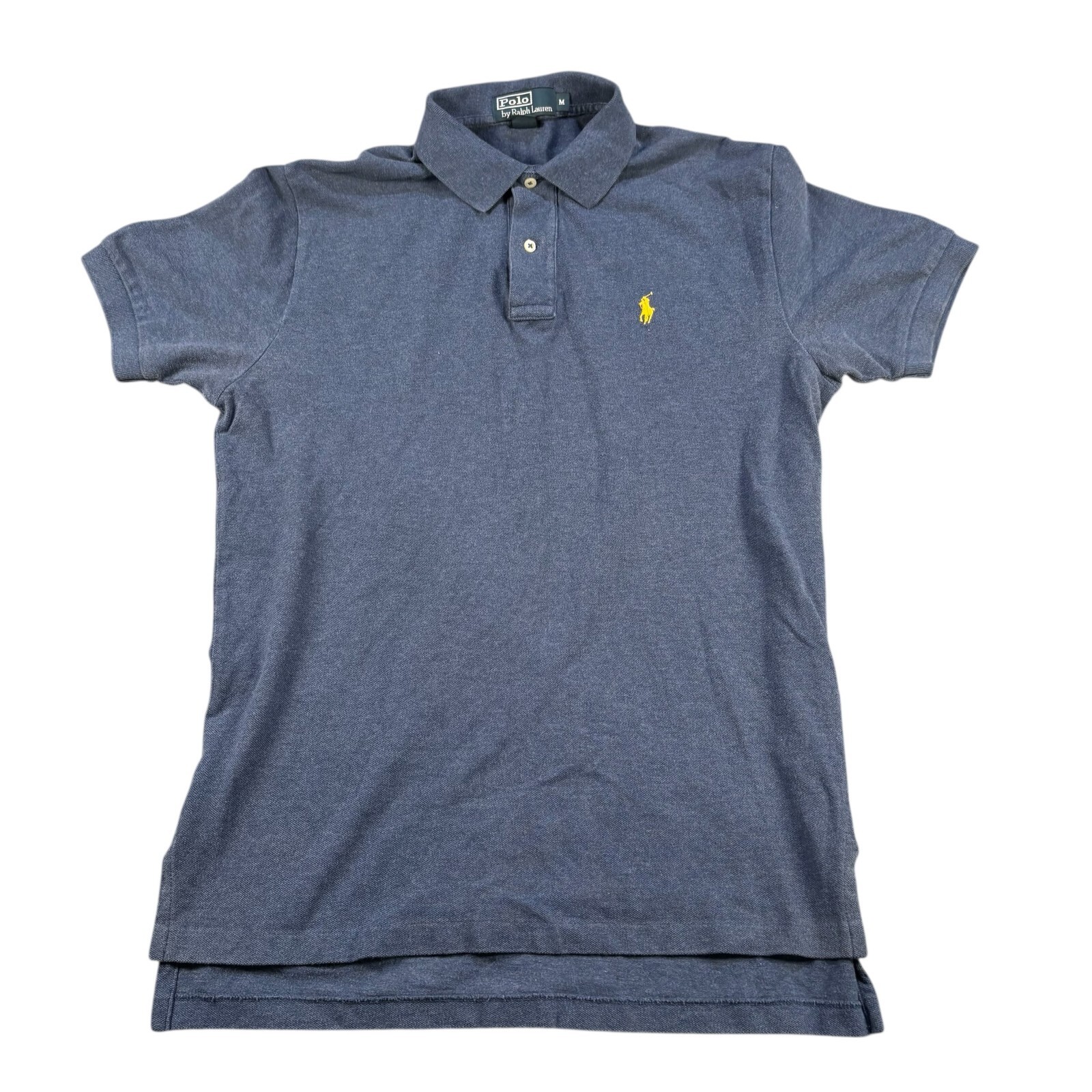VTG Polo Ralph Lauren Mens Blue Polo Shirt Short Sleeve Preppy Logo Sz M