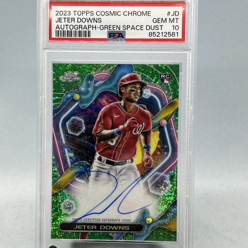 2023 Topps Cosmic Chrome Jeter Downs Green Space Dust Auto RC Card