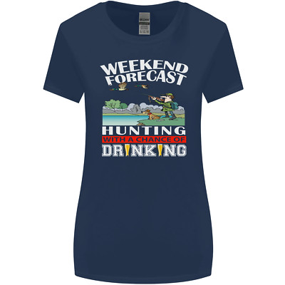 Hunting Weekend Alcohol Beer Funny Hunter Womens Wider Cut T-Shirt