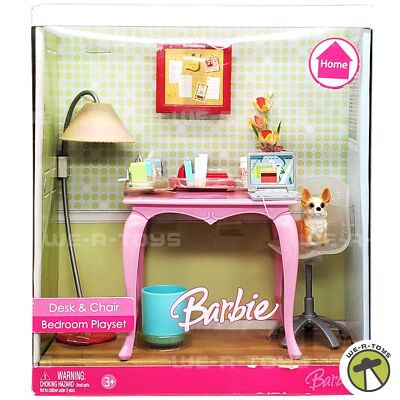 Barbie - barbie☆ビンテージシーツ☆カーテン☆3pcsセット Barbie Desk & Chair Bedroom Playset W/ Accessories 2006