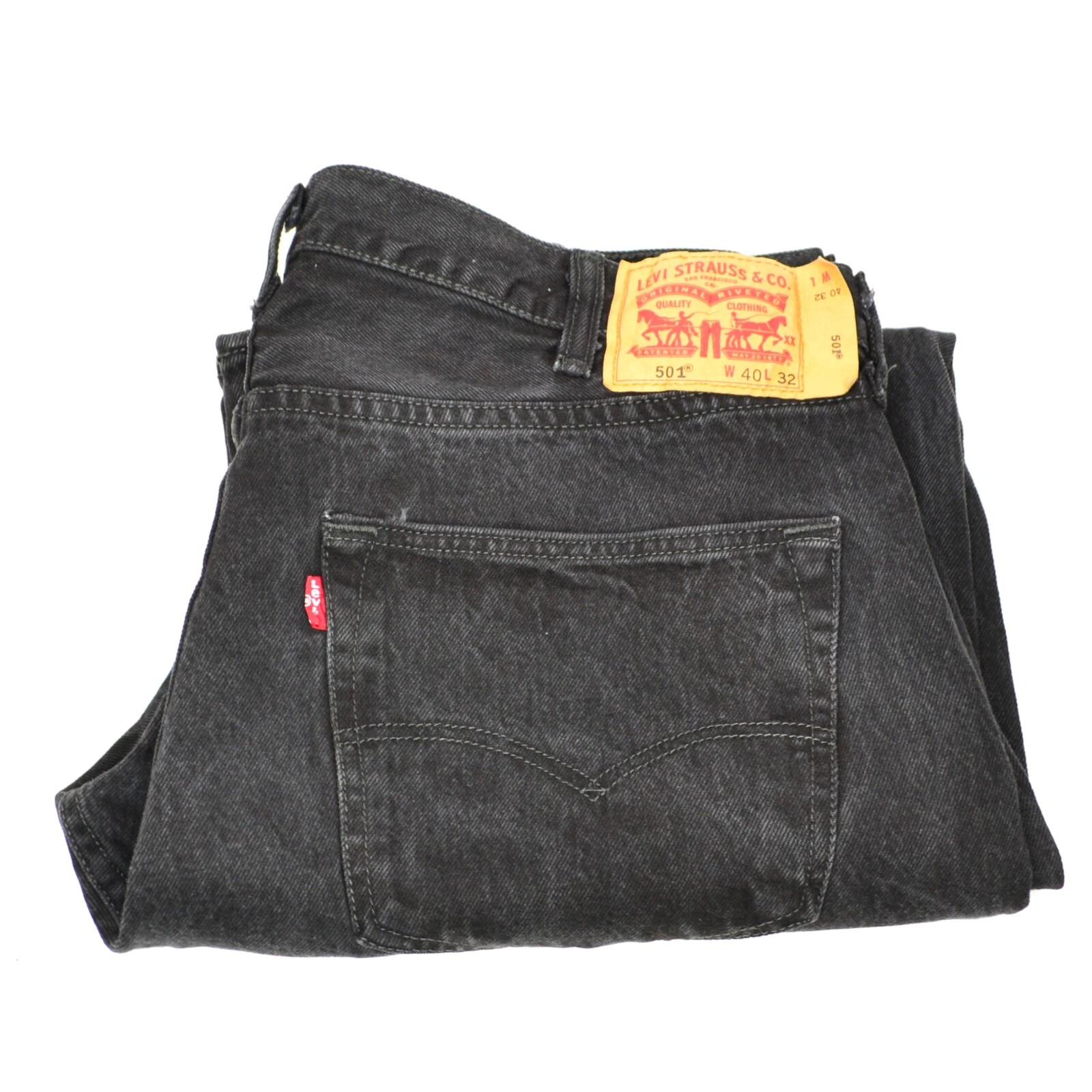 Levi's 501 Men's Size W40 L32 Black Button Fly Classic Fit Denim