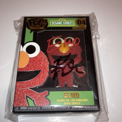 Funko Pop! Enamel PIN Sesame Street 04 Cartoons Elmo Autographed