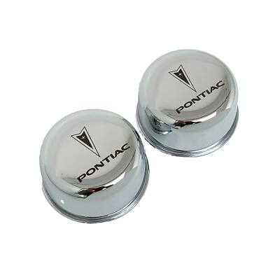 Pontiac Logo Chrome Valve Cover Breather Set with Grommets - Ansen USA