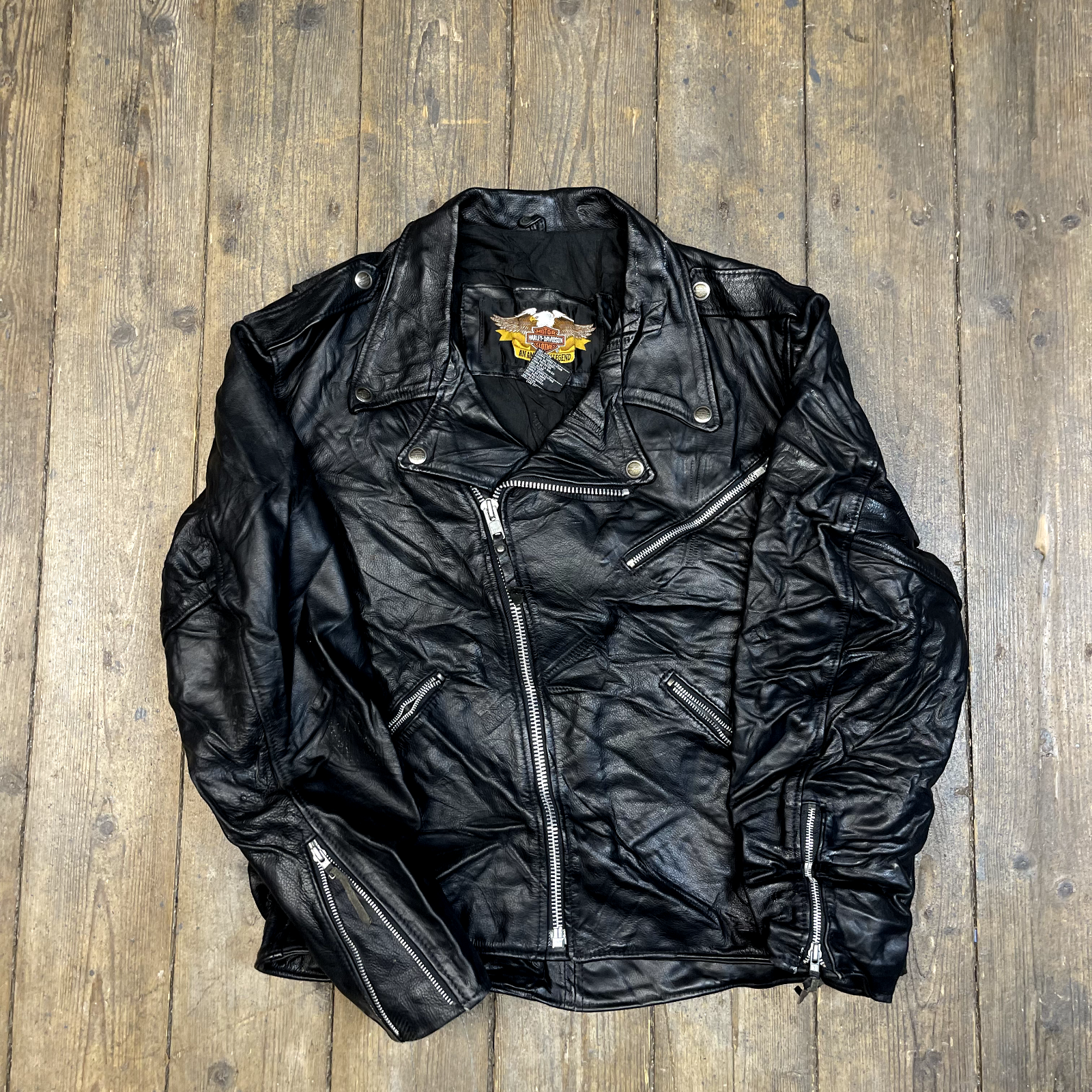 Harley davidson leather bomber hotsell jacket