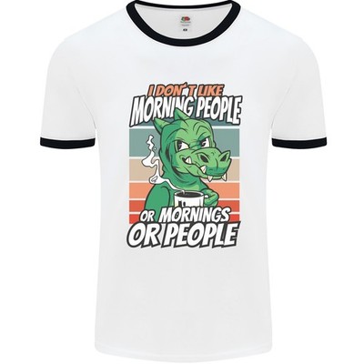 Dinosauro Non Mi Piacciono Le Persone Del Mattino Maglietta Divertente Da Uomo