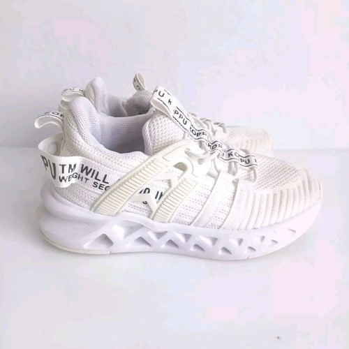 「shushu】KUMA Kids Blanc Koppu Kids Shoes White Running Shoes Girls Boys US Size 12.5