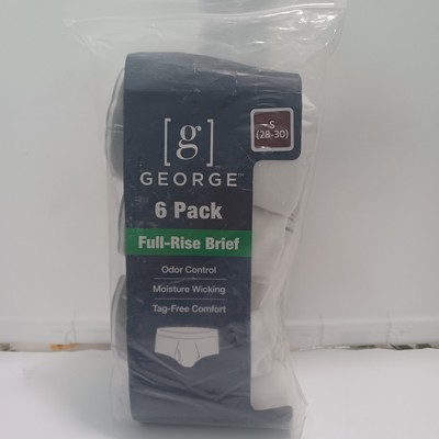NEW George Full Rise Brief White Underwear 6 pack (different sizes available)