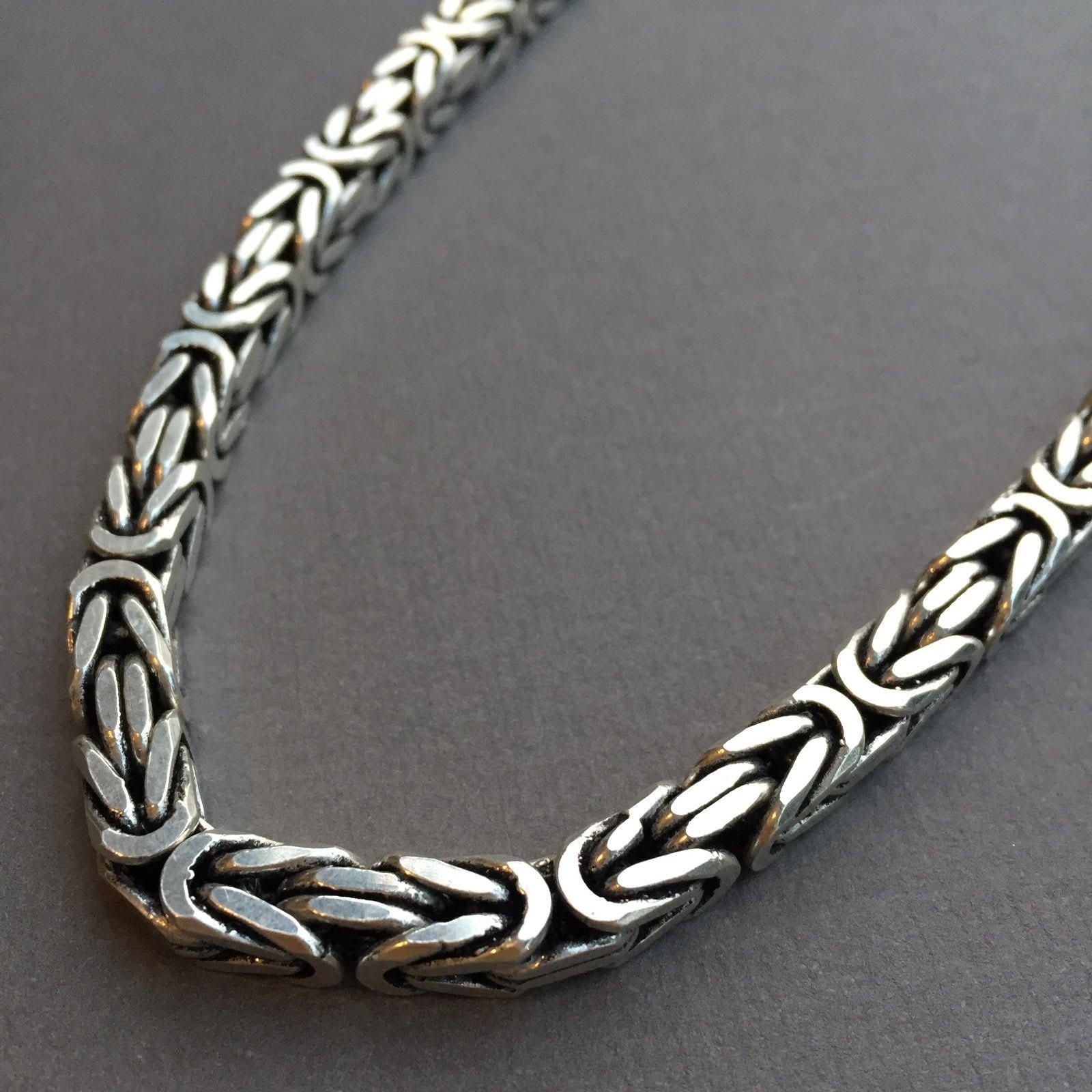 Pre-owned Handmade 8mm 925 Sterling Silver Bali Byzantine Viking Chain Necklace 149 Gr 20 Inch