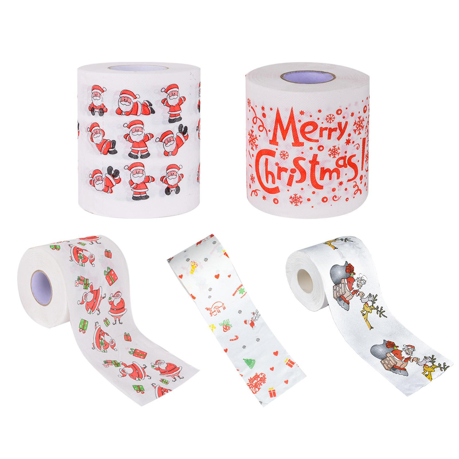 Funny Christmas Toilet Roll Paper Santa Claus Home Bathroom Paper Tissue Roll