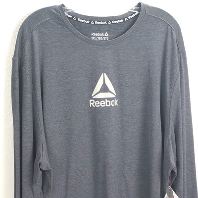 Reebok Moisture Wick Manage Classic Slim Long Sleeve Shirt Heather Gray 3XL