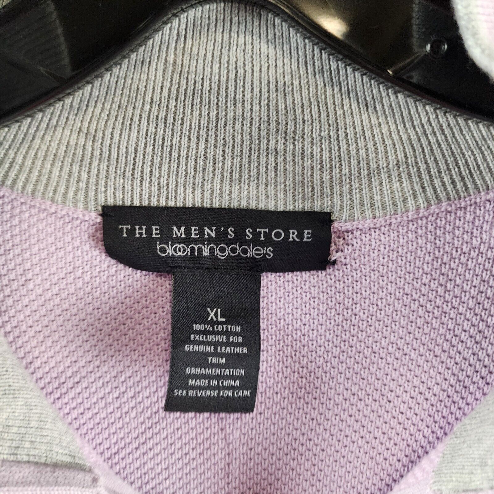 The Men's Store at Bloomingdale's Birdseye Quarter Zip Sweater Men's XL Lavender - Picture 10 of 15