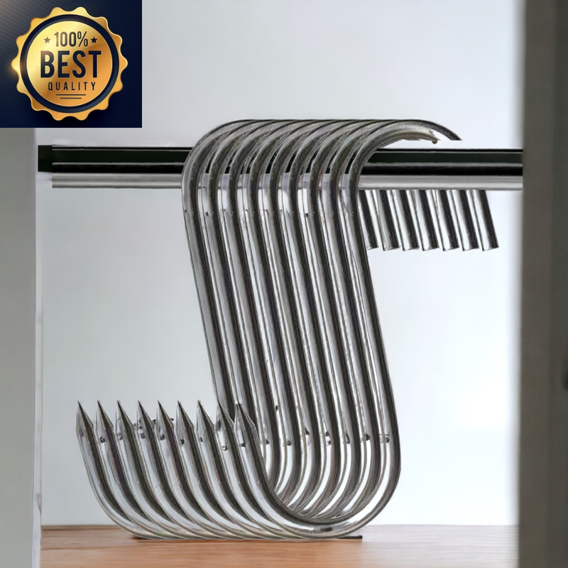 20Pcs Butcher'S Premium Hook Stainless Steel Wall S-Shaped Meat Hooks Hooks–For Hot and Cold Smoking,Stainless Steel Meat Hook, Chicken Hunting Smoking Ribs(13Cm,Pack of 20) (20PACK Meat Hooks)