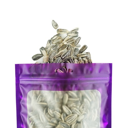 QQ Studio Purple Matte Flat Bags, Mylar Foil Packaging Pouches with Window