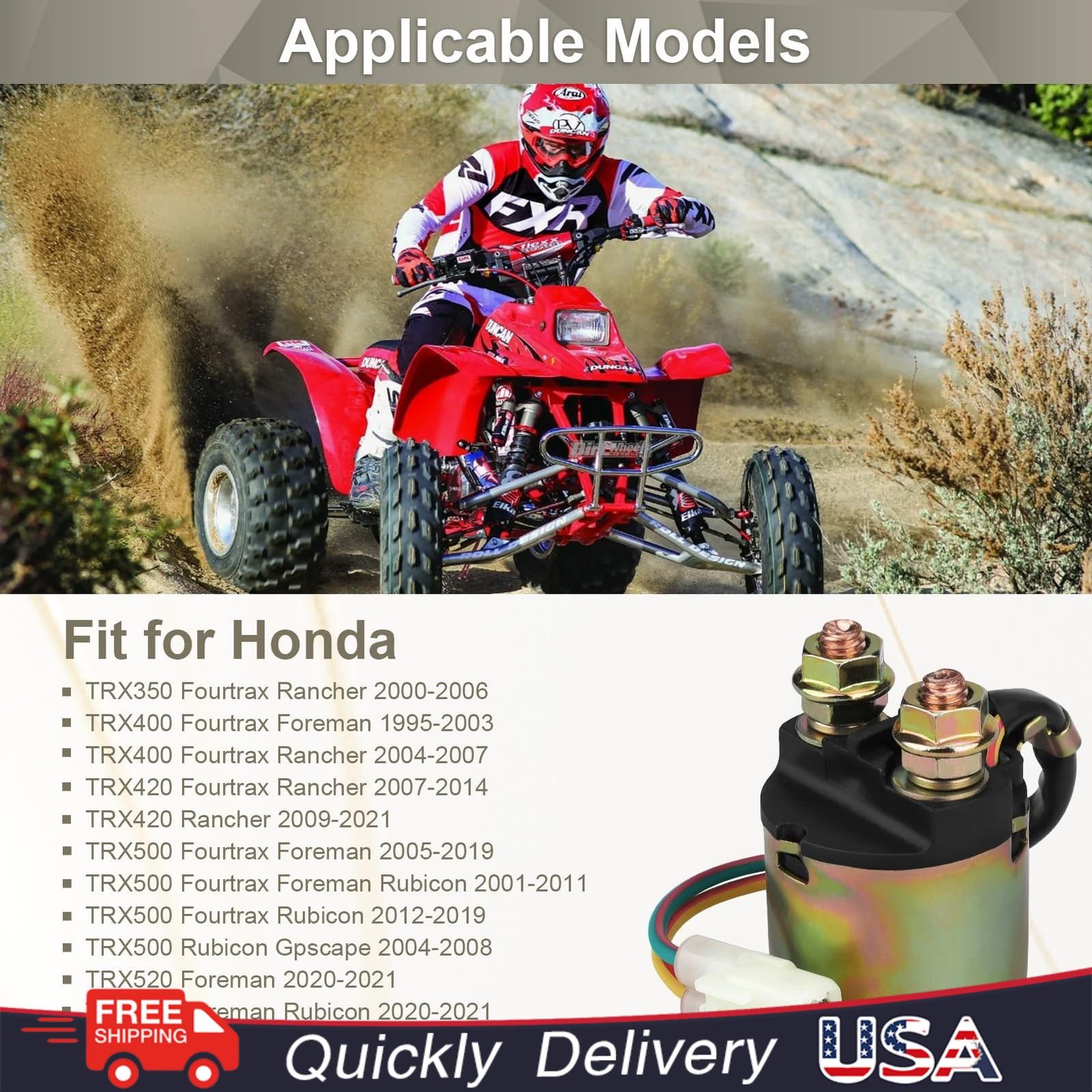Rancher 420 Starter Solenoid Relay for 2002 Honda Foreman 400 TRX400FW 4x4