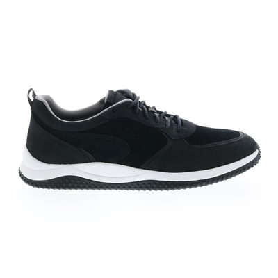 Clarks Puxton Run 26161232 Мужские Черные Замшевые Широкие Кроссовки Lifestyle