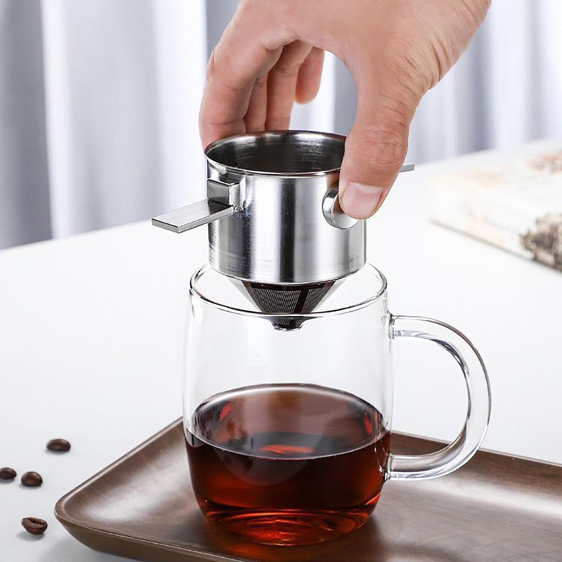 Fine Mesh Coffee Filter Pour Over Dripper Filter Stainless Steel Home Tools
