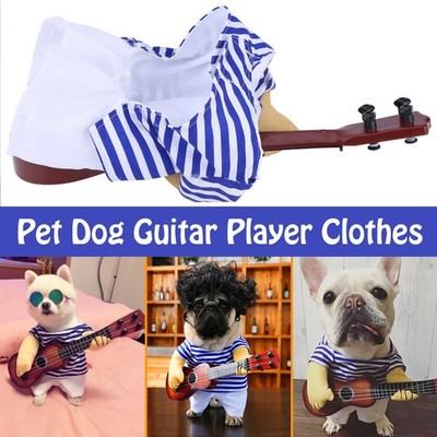 Funny Pet Dog Cat Costume Guitar Player Puppy Dress Halloween Christmas Party